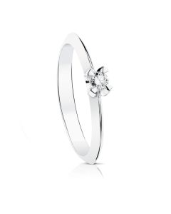 18K SOLITARIO DIAMANTE TALLA BRILLANTE ORO BLANCO 0.10 QTS.