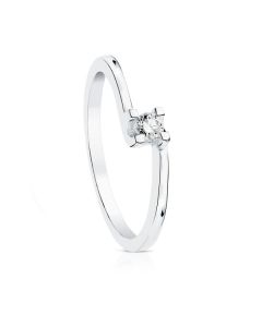 18K SOLITARIO DIAMANTE TALLA BRILLANTE ORO BLANCO 0.10 QTS.