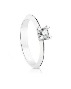 18K SOLITARIO DIAMANTE TALLA BRILLANTE ORO BLANCO 0.20 QTS.