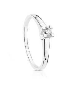 18K SOLITARIO ORO BLANCO DIAMANTE TALLA BRILLANTE 0.15 QTS. G-VS2
