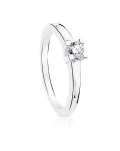 18K SOLITARIO ORO BLANCO DIAMANTE TALLA BRILLANTE 0.20 QTS.
