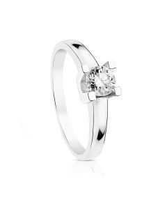 18K SOLITARIO ORO BLANCO DIAMANTE TALLA BRILLANTE 0.30 QTS. G-VS2