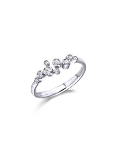 Alianza Oro Blanco con Diamantes