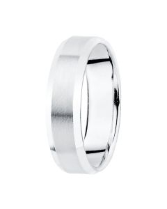 ALIANZA ORO BLANCO MATIZADA Y BORDES BRILLO 5 MM