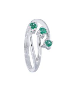 Anillo 3 Esmeraldas 0.30 Ctes