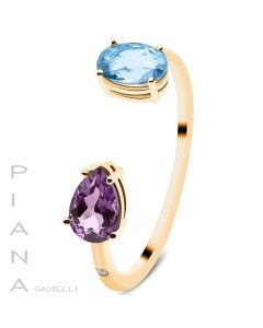 Anillo Ark topacio y amatista