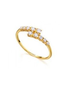 Anillo Cruzado Oro y Diamantes