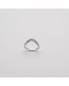 Anillo onda oro blanco y diamantes
