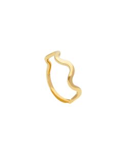 Anillo Ondas oro amarillo de 18 qtes