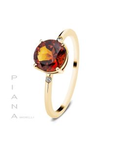 Anillo oro Amarillo Citrino y Diamantes