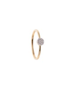Anillo oro amarillo y oro blanco con 19 diamantes