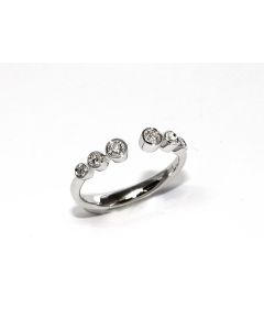 Anillo Oro Blanco Círculos Abierto