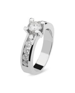 Anillo de oro blanco con un diamantes 0,50+0,68 total
