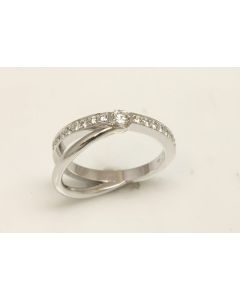 Anillo Oro Blanco y Diamantes