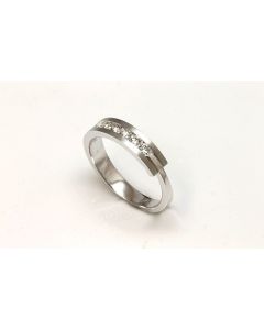 Anillo Oro Blanco y Diamantes