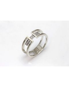 Anillo Oro Blanco y Diamantes