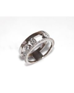 Anillo oro blanco y diamantes