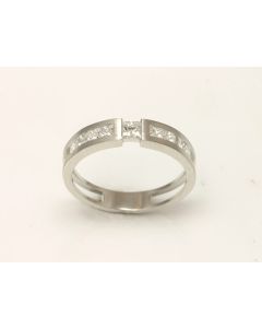 Anillo Oro Blanco y Diamantes Princesa