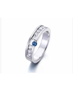Anillo Oro Diamantes y Zafiro