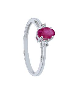 Anillo Rubí Central 0.50 Ctes y Diamantes