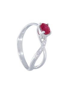 Anillo Rubí Central 0.50 Ctes y Diamantes