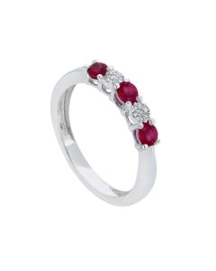 Anillo rubíes y diamantes