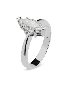 Anillo Solitario de oro blanco y diamante marquise