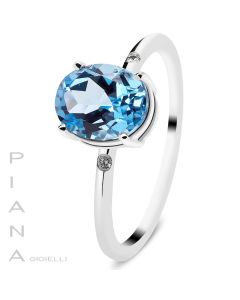 Anillo Topacio y Oro Blanco