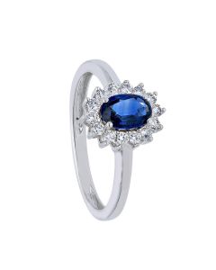 Anillo Zafiro 0.64 Ctes y Diamantes