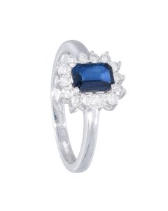 Anillo Zafiro 0.70Ctes y Diamantes