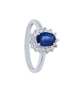 Anillo Zafiro 0.98 Ctes y Diamantes