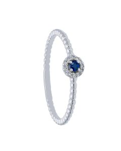 Anillo Zafiro Central y Diamantes