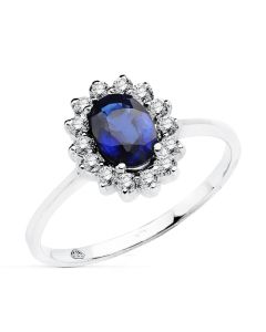 Anillo Zafiro y Diamantes