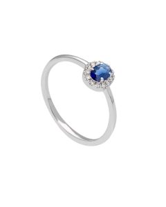Anillo zafiro y diamantes