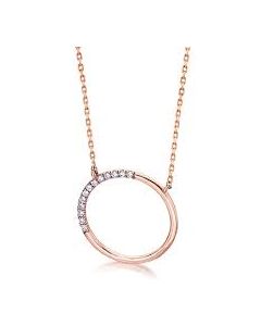 COLGANTE CIRCULO ORO ROSA DIAMANTES