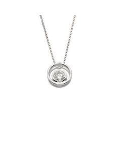 Colgante de oro blanco con diamante 0.10 ctes