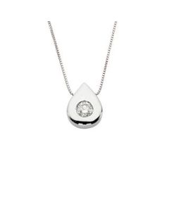 Colgante de oro blanco con diamante