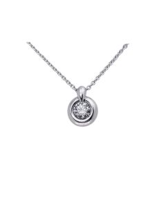 Colgante oro blanco y diamante 0.18 Qtes