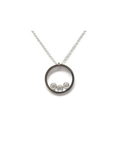 Colgante Oro Blanco y Oro Rosa con Diamante