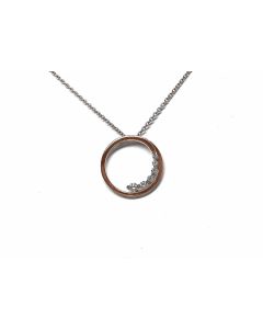 Colgante Oro Blanco y Oro Rosa con Diamantes