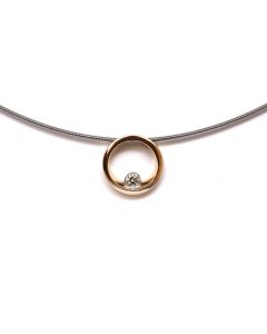 Colgante Oro Rosa con Diamante