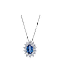 Colgante Zafiro 0,48 Ctes y Diamantes