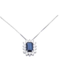 Colgante Zafiro 0.70Ctes y Diamantes