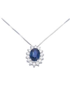 Colgante Zafiro 0,80 Ctes y Diamantes
