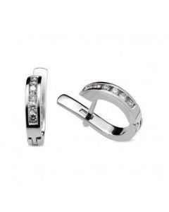 Criollas oro blanco y diamantes 0.24 Cts