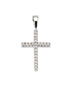 Cruz de oro blanco y diamantes