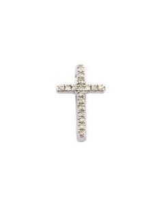 Cruz de oro blanco y diamantes