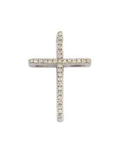 Cruz de oro blanco y diamantes