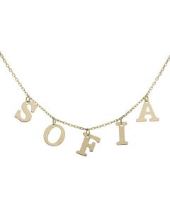 GARGANTILLA ORO 18KL NOMBRE 5 LETRAS