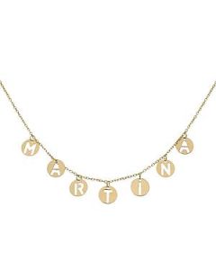 GARGANTILLA ORO 18KL NOMBRE 7 MINI CHARMS